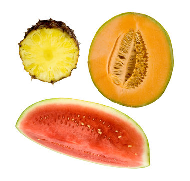 refreshing fruits- pineapple,cantaloupe and watermelon