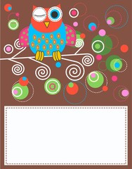 a colourful owl card