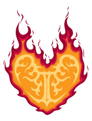 Flaming Heart Tattoo