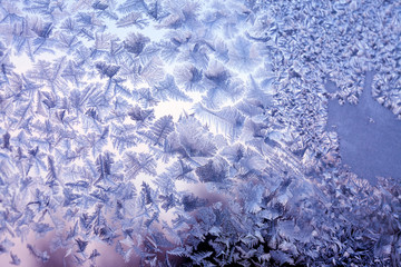 Frosty  natural  pattern at a winter window glass