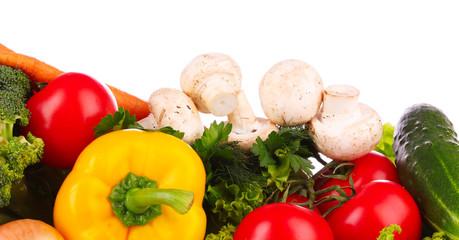 A set of fresh vegetables isolated on white
