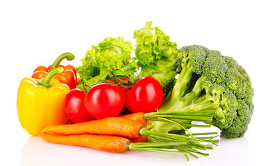 A set of fresh vegetables isolated on white