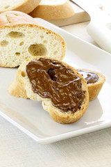 fresh and delicious hazelnut spread sandwich