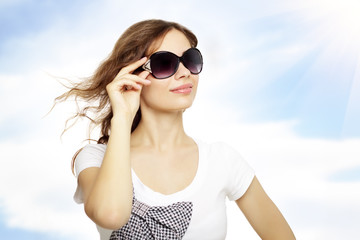 young lady with sunglasses