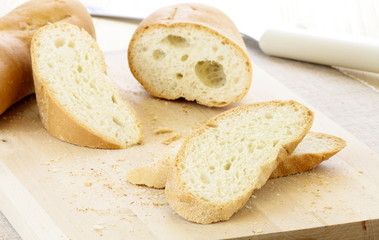 fresh sliced french baguette