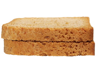 Bread slice isolated on white