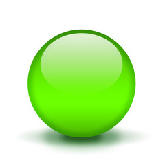 Green glassy ball