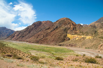 Fototapeta na wymiar Mountain road near Mendoza, Argentina.