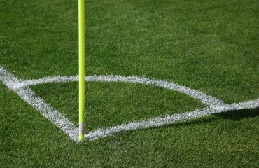 Fototapeta premium Corner of soccer pitch detail