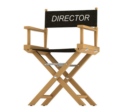 Action: directors chair isolated on white