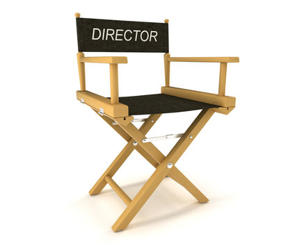 Flim industry: directors chair on white