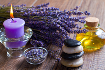lavender and stones