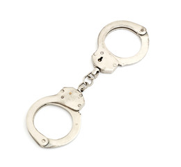 metal handcuffs isolated