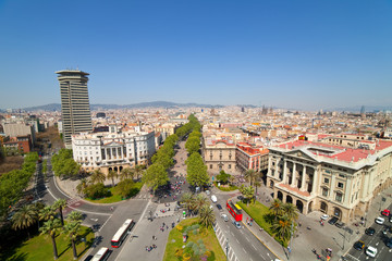 Wide angle shot of  Barcelona
