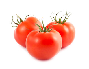 Three red ripe tomatoes