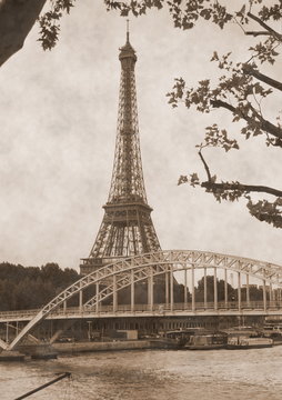 Eiffel Tower,Paris- vintage style picture.