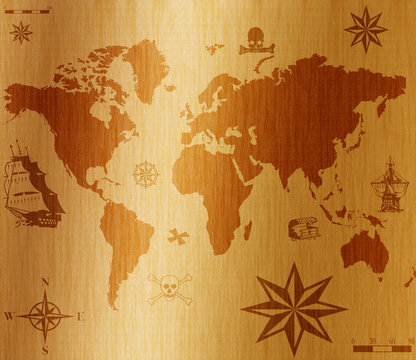 Fototapeta Mapa pirata