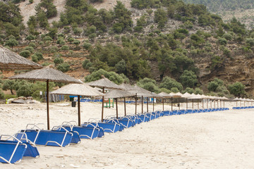 Ready for summer season, Livadi Beach - Thassos Island - obrazy, fototapety, plakaty