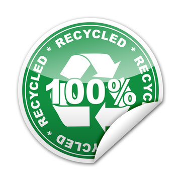 Pegatina 100% Recycled con reborde