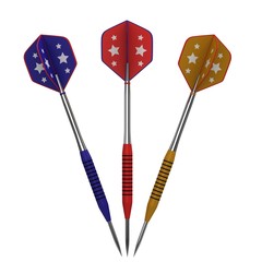 Three dart arrow isolated on a white background