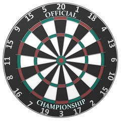 Dart board isolated on a white background