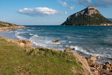 Sardinia, italy: Cala Moresca bay and Figarolo island