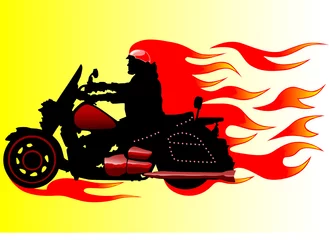 Peel and stick wall murals Motorcycle Fire motorcycle