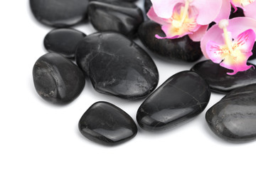black spa stones isolated