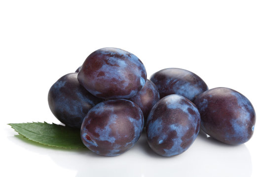 fresh plums isolated