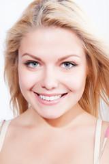 A beauty girl on the white background