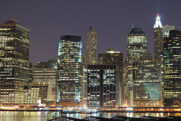 Naklejka premium Lower Manhattan at Night