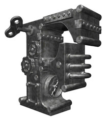 steampunk letter f