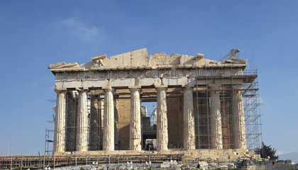 Fototapeta premium Parthenon temple Acropolis, Athens Greece, room for type