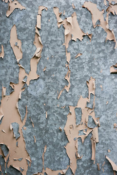 Tin surface with peeling paint