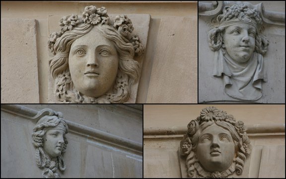 Visage de femmes sculpté - château de Versailles