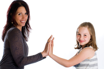 Mother and Daughter holding hands