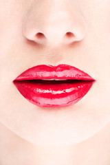 red lips closeup