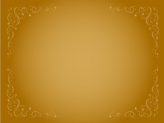 Vector simple gold ornamental decorative  frame pattern