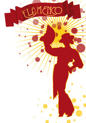 flyer flamenco pantalon rouge