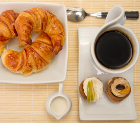 Breakfast served on a sunny morning