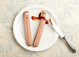 funny picture of murdered hotdog