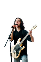 Obraz premium Guitar player isolated on the white background