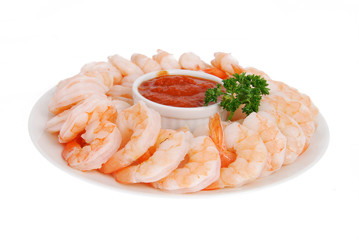Plate of shrimp cocktail