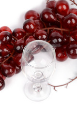 Wine glass and grape