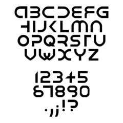 futuristic alphabet font isolated - illustration
