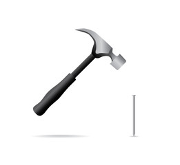 hammer and nail isolated - illustration