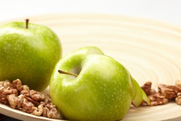 green apples with walnut