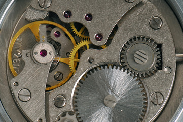 Fototapeta na wymiar Old clockwork mechanism