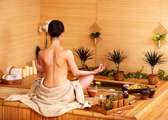Bamboo massage at spa .