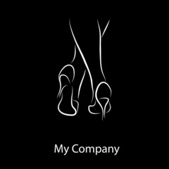 Logo sexy legs, high-heeled shoes # Vector